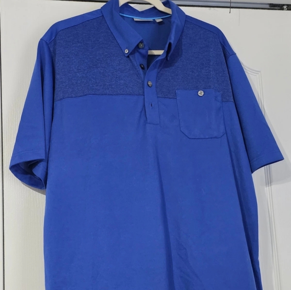 Ashworth Men's Golf/Polo Shirt Royal Blue 2 Tone Casual Comfortable Size L